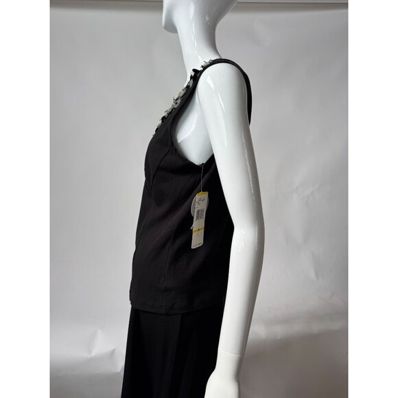 Nine West Black Sidewalk Cafe Sleeveless Top With Sequin Detail Size M New With - Picture 15 of 16